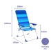 Marbueno Silla Plegable 5 Posiciones Aluminio con Cojin Rayas Azules Playa y Piscina 69X58X109 cm 10248