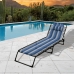 Marbueno Faltbare Liege Stahl mit Kissen Garten und Pool 190X58X27 cm Blaue Streifen 10171