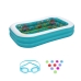 Bestway Piscina Hinchable 2 Camaras Fondo 3D Marino con Accesorios 262x175x51 cm +3 Años Jardin 54177