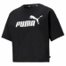 Dámské tričko s krátkým rukávem Puma CROPPED LOGO TEE 586866 01  Černý