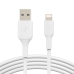 Cablu USB la Lightning Belkin CAA001BT1MWH Alb 1 m