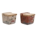 Suikerpot Home ESPRIT Beige Roze Terra cotta Lila Bamboe Dolomite 7,5 x 7,5 x 7,5 cm (2 Stuks)