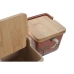 Suikerpot Home ESPRIT Beige Roze Terra cotta Lila Bamboe Dolomite 7,5 x 7,5 x 7,5 cm (2 Stuks)