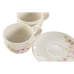 Set aus 6 Teetassen mit Teller Home ESPRIT Gelb Weiß Rosa Lila Metall Dolomite 180 ml