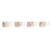 Ensemble de tasses à café Home ESPRIT Blanc Rose Lila Métal Bambou Dolomite 260 ml