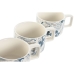 Set de Căni de Cafea Home ESPRIT Bej Gri Roz Liliachiu Metal Bambus Dolomite 260 ml