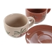 Conjunto de 6 Chávenas com Prato Home ESPRIT Amarelo Bege Terracota Lilás Metal Dolomite 180 ml