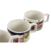 Set de Căni de Cafea Home ESPRIT Albastru Verde Roz Liliachiu Metal Bambus Dolomite 260 ml