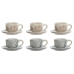 Lot de tasses avec soucoupes Home ESPRIT Bleu Beige Métal Dolomite 180 ml 20 x 18 x 20 cm (2 Unités)