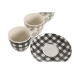 6 Csésze Alátéttel Készlet Home ESPRIT Zöld Bézs szín Szürke Porcelán 90 ml 8,5 x 6,2 x 5,5 cm