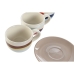 Set de 6 Căni cu Farfurie Home ESPRIT Galben Albastru Verde Liliachiu Metal Dolomite 180 ml