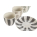 6 Csésze Alátéttel Készlet Home ESPRIT Zöld Bézs szín Szürke Porcelán 90 ml 8,5 x 6,2 x 5,5 cm