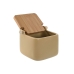 Αλατιέρα με Καπάκι Home ESPRIT Μπεζ Γκρι Φυσικό Bamboo Dolomite 15 x 12 x 11 cm (x2)