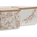 Солница с Капак Home ESPRIT Бял Розов Люляк Бамбук 750 ml 14 x 12,5 x 12 cm (2 броя)