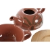 Theepot Home ESPRIT Wit Beige Terra cotta Licht Roze Dolomite 750 ml (2 Stuks)