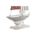 Statua Decorativa Home ESPRIT Azzurro Rosso Multicolore Barca a vela 13,5 x 5 x 25 cm (2 Unità)