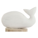 Figura Decorativa Home ESPRIT Branco Natural Baleia Mediterrâneo 17 x 10 x 28 cm