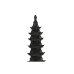 Figura Decorativa Home ESPRIT Negro Oriental 9 x 9 x 41 cm