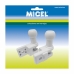 Soporte para toldo Micel TLD01 Blanco 6,9 x 3,07 x 7,32 cm Barandilla 2 Piezas