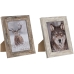 Photo frame Home ESPRIT White Natural Aluminium Crystal polystyrene Scandi 16 x 2 x 22 cm (2 Units)