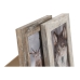 Fotoramme Home ESPRIT Hvit Naturell Aluminium Krystall polystyren Scandi 16 x 2 x 22 cm (2 enheter)