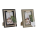 Fotolijsten Home ESPRIT Zwart Groen Natuurlijk Hout MDF Scandinavisch 16 x 2 x 21 cm (2 Stuks)