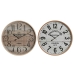 Orologio da Parete Home ESPRIT Kensington Bianco Cristallo Legno MDF 53 x 6 x 53 cm (2 Unità)