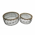 Conjunto de 2 mesas DKD Home Decor Cristal Metal (102 x 102 x 42 cm) (2 pcs)