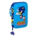 Dubbele etui Sonic Speed Multicolour 28 Onderdelen 12,5 x 4 x 19,5 cm