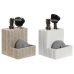 Schuurborstel met handvat en zeepdispenser Home ESPRIT Wit Beige 11,5 x 11,5 x 18 cm (2 Stuks)