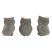 Decoratieve figuren Home ESPRIT Grijs Uil Verouderde afwerking 10 x 9 x 14 cm (3 Stuks)