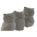 Decoratieve figuren Home ESPRIT Grijs Uil Verouderde afwerking 10 x 9 x 14 cm (3 Stuks)