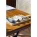 Conjunto para Aperitivos Home ESPRIT Azul Verde Azul Marinho Bambu Porcelana Mediterrâneo Peixes 36 x 18 x 1,3 cm 5 Peças