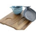 Set za Predjelo Home ESPRIT Plava Nebesko plava Porculan Drvo akacije Mediteran Ribe 19,5 x 16,5 x 1,3 cm 4 Dijelovi