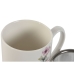 Bögre teaszűrővel Home ESPRIT Kék Fehér Rózsaszín Rozsdamentes acél Porcelán 380 ml (2 egység)