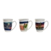 Skodelica s čajnim filtrom Home ESPRIT Modra Zelena Nerjaveče jeklo Porcelan Tropical 380 ml (3 kosov)