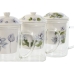 Bögre teaszűrővel DKD Home Decor Kék Fehér Zöld Kristály Porcelán 300 ml (3 egység)