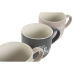 Komplet 4 Skodelic Home ESPRIT Rumena Bež Siva Roza Porcelan 410 ml 13 x 9 x 9,4 cm