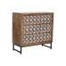 Kommode Home ESPRIT Brun Sort Sølvfarvet Mangotræ Spejl Indianer mand 80 x 38 x 80 cm