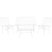 Zestaw Stół i 3 Krzesła Home ESPRIT Biały Metal 115 x 53 x 83 cm