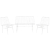 Conjunto de Mesa con 3 Sillones Home ESPRIT Blanco Metal 115 x 53 x 83 cm