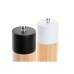 Salt and Pepper Set DKD Home Decor 5 x 5 x 16 cm Ceramic Black Rubber wood White (2 Units)