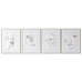 Pintura DKD Home Decor Face Escandinavo 45 x 2,5 x 60 cm (4 Unidades)