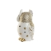 Figura Decorativa Home ESPRIT Branco Dourado Coruja Romântico 10 x 8 x 18 cm