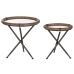 Set of 2 tables Home ESPRIT Musta Luonnollinen Kristalli Kuusi 65 x 65 x 66 cm