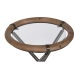 2-bordsset Home ESPRIT Svart Naturell Glas Gran 65 x 65 x 66 cm