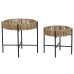 Set de 2 mese Home ESPRIT Negru Natural Metal 49 x 49 x 44 cm