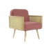 Sitz DKD Home Decor Rosa Polyester Rattan (66 x 64 x 79 cm)