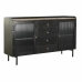 Buffet DKD Home Decor Naturel Noir Doré Métal Bois de manguier (145 x 40 x 85 cm)