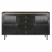 Buffet DKD Home Decor Naturel Noir Doré Métal Bois de manguier (145 x 40 x 85 cm)